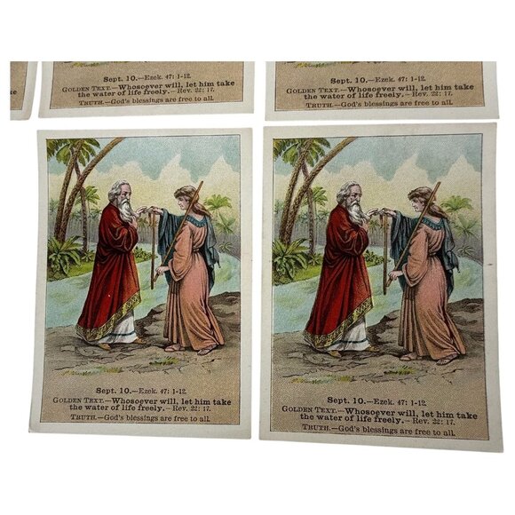 15 Antique 1905 Christian Bible Lesson 11 Picture Cards David C Cook Sept 10 - Picture 5 of 7